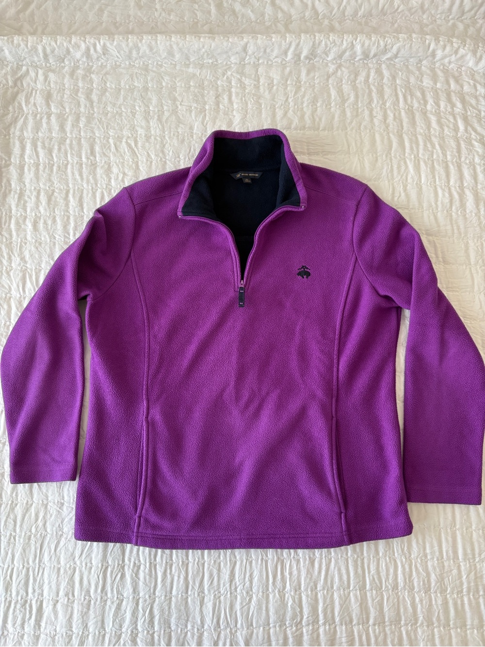 Brooks Brothers Purple Quarter-Zip Fleece Pullover